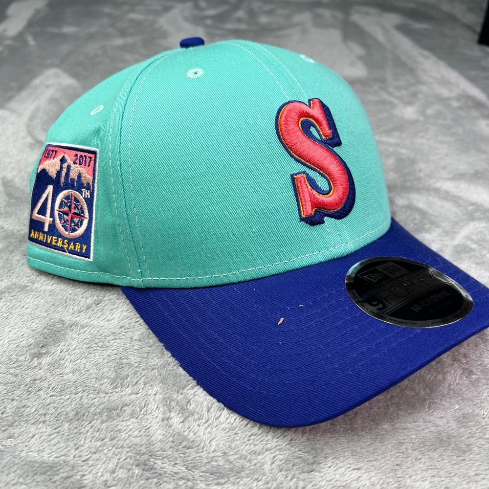 New Era Seattle Mariners Mint 40th Anniversary Patch 9Forty M Frame Snapback Hat